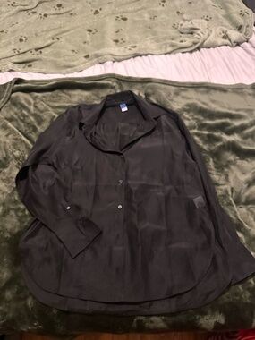 Old Navy Loose Button-Down Organza Tunic Shirt